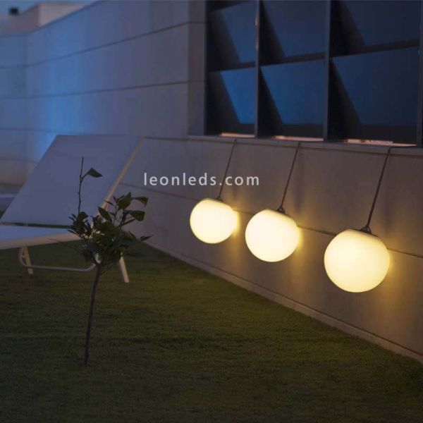 Lámpara portátil y recargable Norai RGB con cuerda beige ambiente