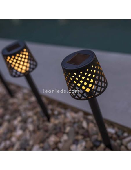 Lámpara LED solar y con batería recargable múltiple 5 en 1 Greta negro ambiente luz