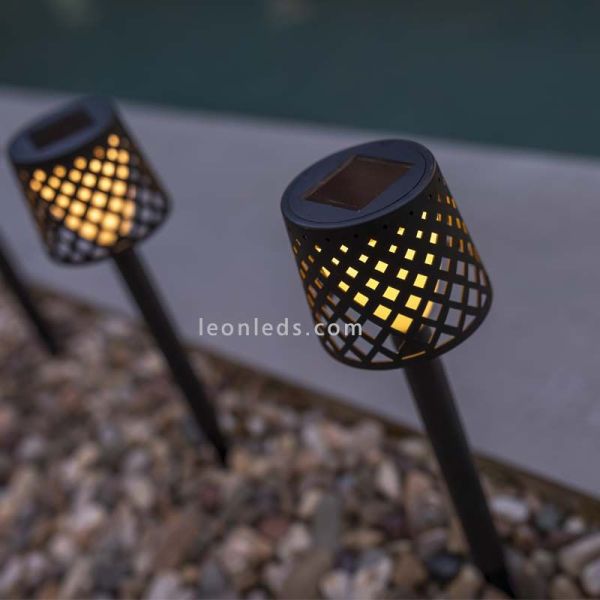 Lámpara LED solar y con batería recargable múltiple 5 en 1 Greta negro ambiente luz