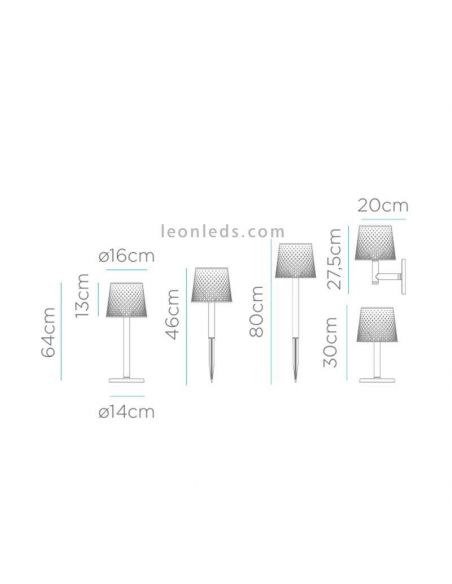 Lámpara LED solar y con batería recargable múltiple 5 en 1 Greta dimensiones