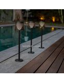 Lámpara LED solar y con batería recargable múltiple 5 en 1 Greta negra mesa alta