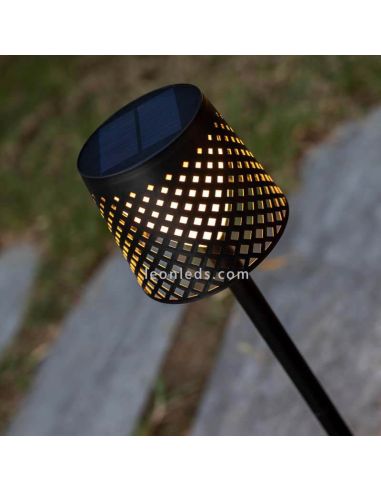 Lámpara LED solar y con batería recargable múltiple 5 en 1 Greta negra