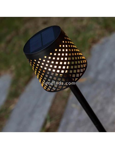 Lámpara LED solar y con batería recargable múltiple 5 en 1 Greta negra