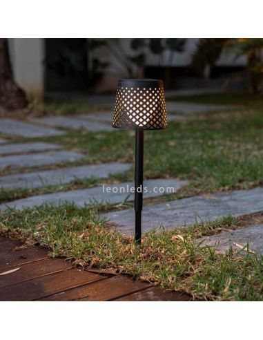 Lámpara LED solar y con batería recargable múltiple 5 en 1 Greta negra pica