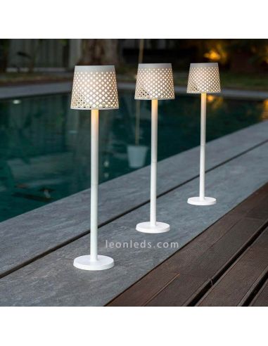 Lámpara LED solar y con batería recargable múltiple 5 en 1 Greta lámpara pie alta