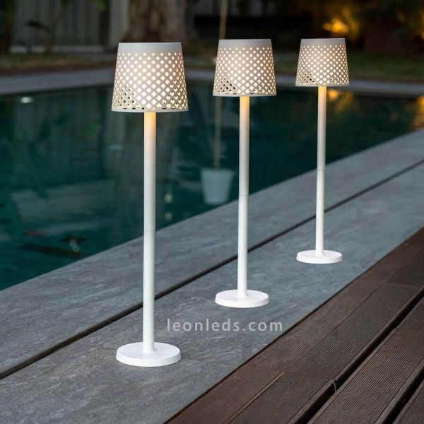 Lámpara LED solar y con batería recargable múltiple 5 en 1 Greta lámpara pie alta