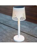 Lámpara LED solar y con batería recargable múltiple 5 en 1 Greta lámpara de mesa blanca