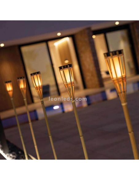 Antorcha solar LED Hiama 120 hecha a mano para jardín ambiente