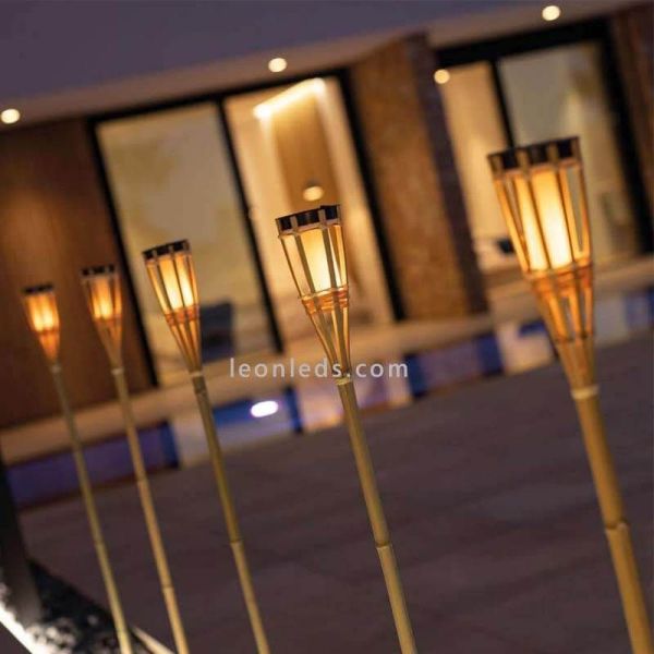 Antorcha solar LED Hiama 120 hecha a mano para jardín ambiente