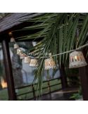 Guirlande d'extérieur Aurore Jute avec câble ou solaire d'ambiance New Garden