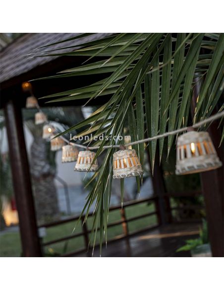 Guirnalda exterior Aurora Yute con cable o solar ambiente New Garden