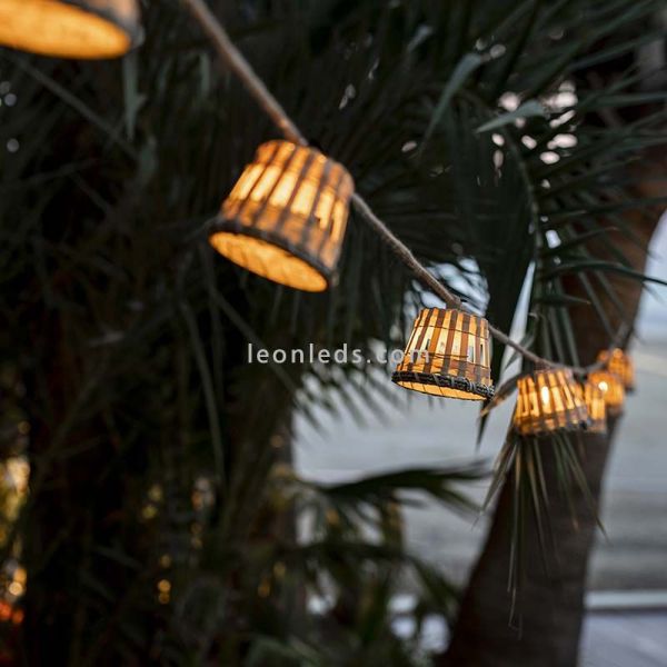 Guirnalda exterior Aurora Yute con cable o solar ambiente