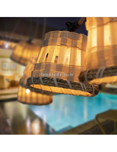 Guirlande d'extérieur en jute Aurora avec câble ou environnement solaire