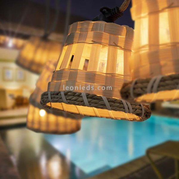 Guirlande d'extérieur en jute Aurora avec câble ou environnement solaire