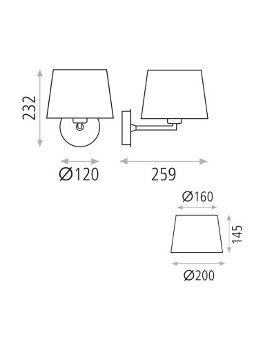 Applique murale Stilo 1xE27 I LeónLeds Lighting