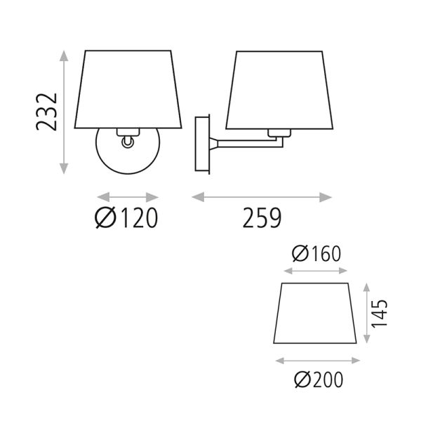 Applique murale Stilo 1xE27 I LeónLeds Lighting