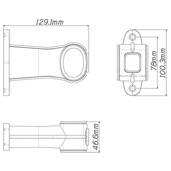 Abmessungen Gerade LED-Kontrollleuchte mit Anschluss 3 Superpoint Lights | LeonLeds