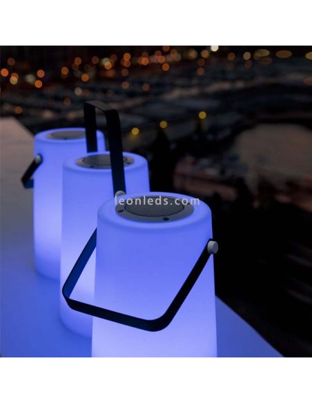 Lámpara de mesa LED exterior altavoz Nómada play multicolor