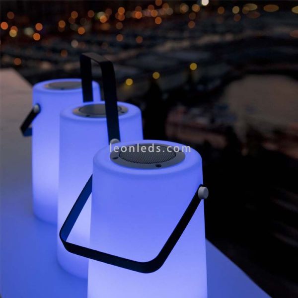 Lámpara de mesa LED exterior altavoz Nómada play multicolor