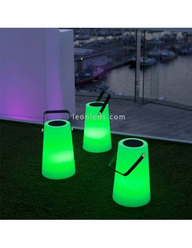 Lámpara de mesa LED exterior altavoz Nómada RGB