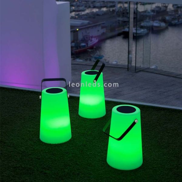 Lámpara de mesa LED exterior altavoz Nómada RGB