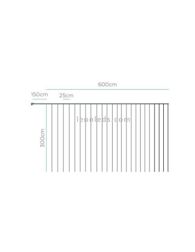 Cortina de luces exterior extra grande Luceo 6x3 dimensiones