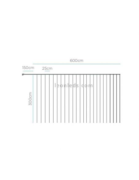 Cortina de luces exterior extra grande Luceo 6x3 dimensiones