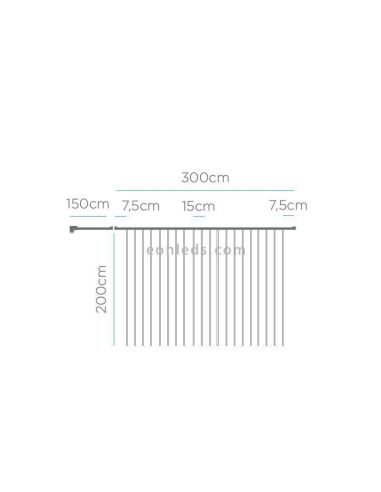 Cortina de luzes Luceo 3x2 para...