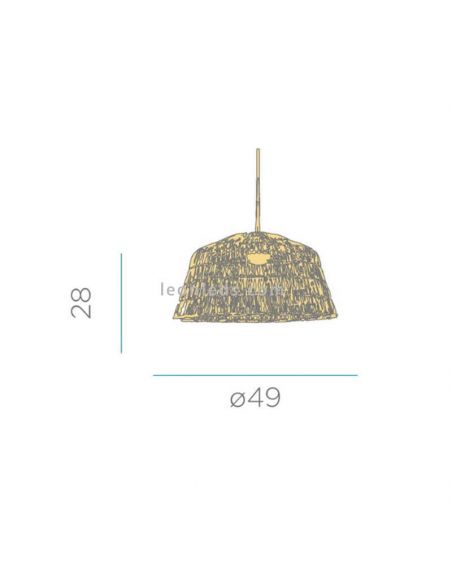 Lámpara de techo Natural Amalfi 50cm dimensiones
