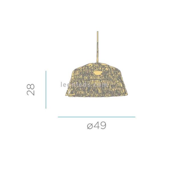Lámpara de techo Natural Amalfi 50cm dimensiones