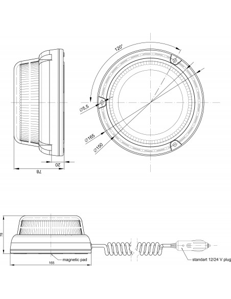 Rotativo LED Imantado