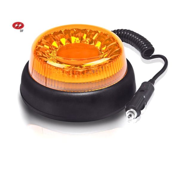 Rotativo con led CREE Magnetico Extraplano Homologado Ambar 1 Destellos LED Conector mechero Cable en espiral Hermetico | LeonLe