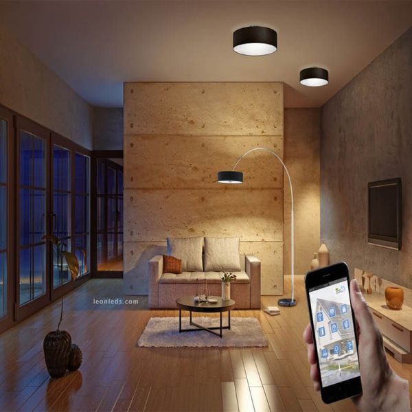 Luminária de teto em tecido Trio Lighting Hotel 50cm ambiente| LeonLeds.com