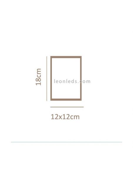 Aplique LED rectangular blanco Wally 12 sin cables dimensiones