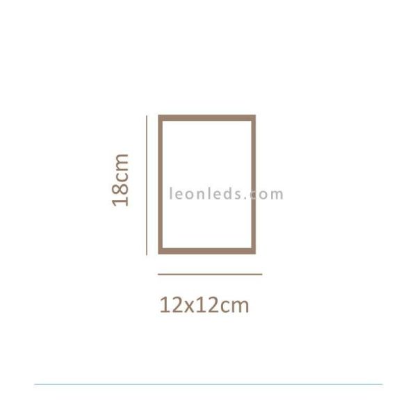 Aplique LED rectangular blanco Wally 12 sin cables dimensiones