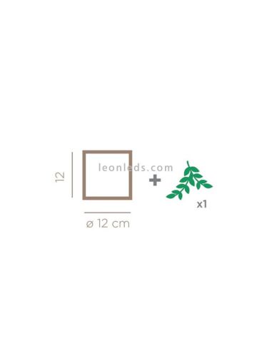 Aplique de pared decorativo blanco con planta artificial Wall dimensiones