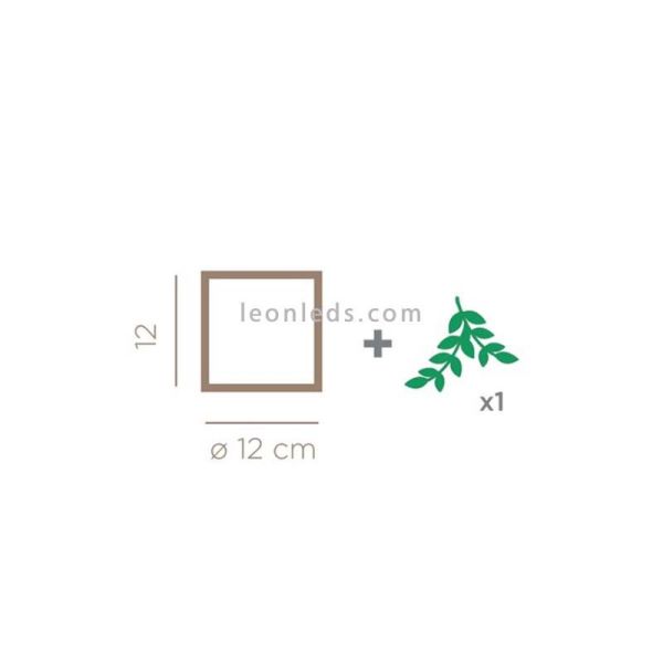 Aplique de pared decorativo blanco con planta artificial Wall dimensiones