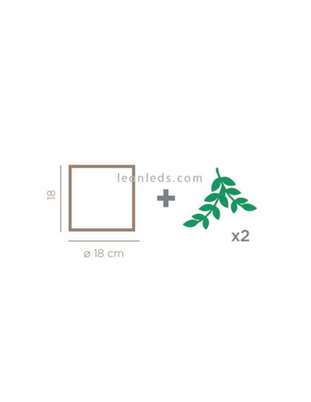 Aplique de pared decorativo blanco con planta artificial Wall dimensiones Wall 18