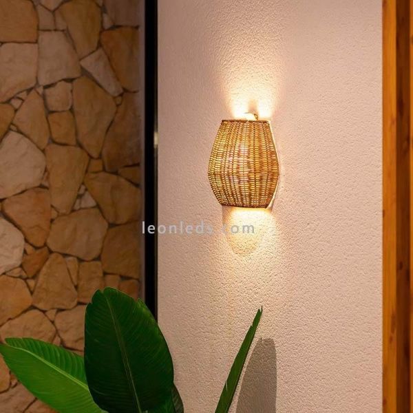 Aplique LED exterior natural sin cables Saona 25 wall ambiente