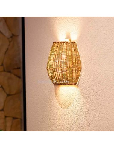 Aplique LED exterior natural sin cables Saona 25 wall ambiente ampliado