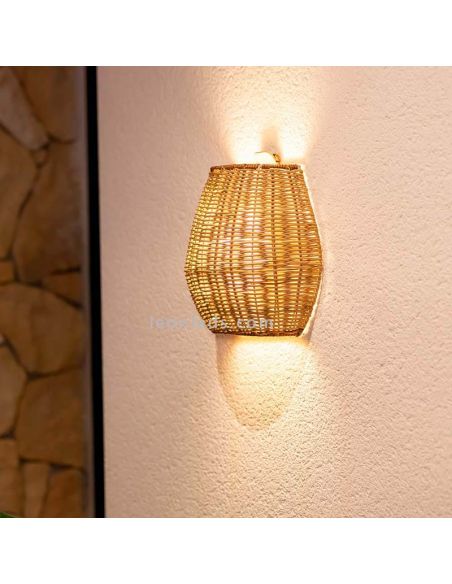 Aplique LED exterior natural sin cables Saona 25 wall ambiente ampliado