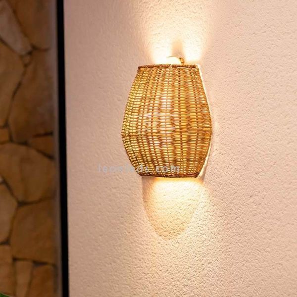 Aplique LED exterior natural sin cables Saona 25 wall ambiente ampliado