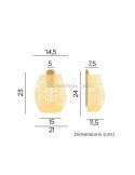Aplique LED exterior natural sin cables Saona 25 wall dimensiones
