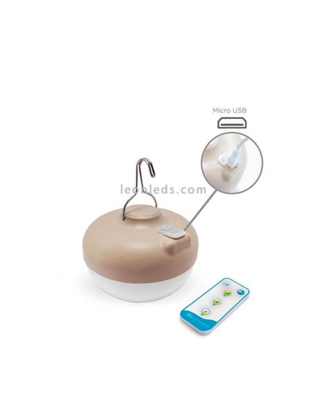 Aplique LED exterior natural sin cables Saona 25 wall bombilla Cherry