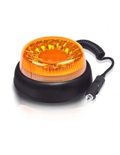Rotativo con led CREE Magnetico Extraplano Homologado Ambar 1 Destellos LED Conector mechero Cable en espiral Hermetico | LeonLe