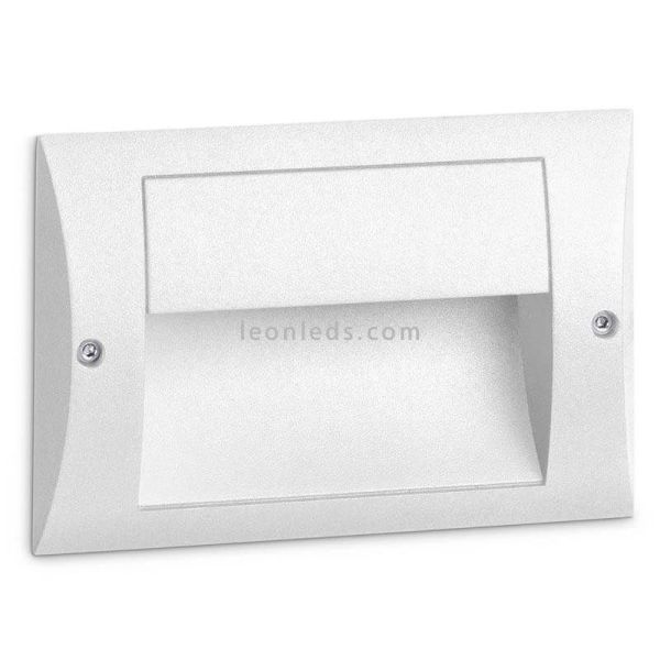 Baliza Empotrable Exterior LED Blanca Brillante 4W 3000K Lara Horizontal | LeonLeds