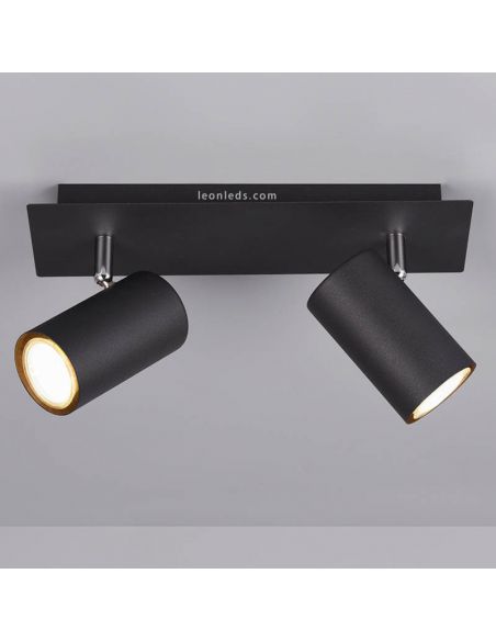 Regleta con 2 luces Marley 2 X GU10 802400201 negro | LeonLeds