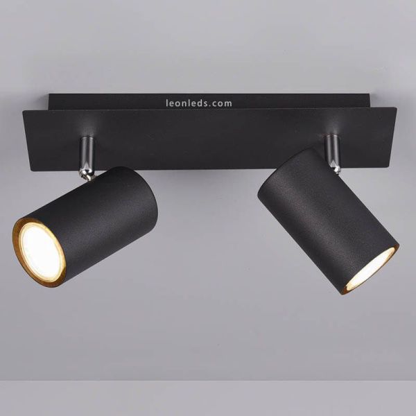 Regleta con 2 luces Marley 2 X GU10 802400201 negro | LeonLeds