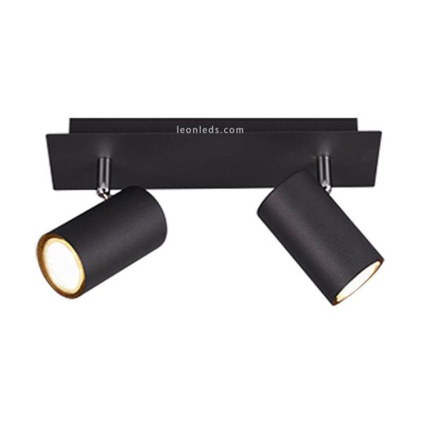 Batten com 2 luzes Marley 2 X GU10 802400201 Preto | leonleds