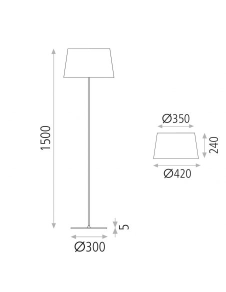 Lampadaire Stilo 1xE27 I LeónLeds Lighting